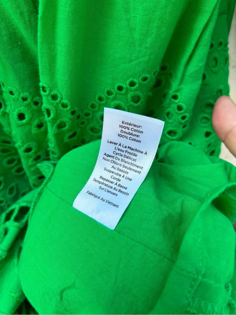 Talbots 18W Green Eyelet Button-Front Midi Dress - Picture 6 of 6
